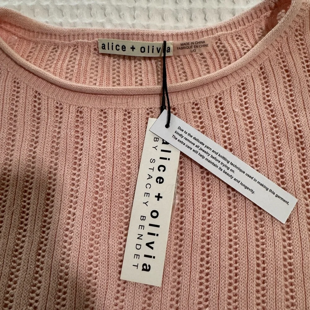 alice + olivia Camara Linen-Blend Tank | Size: Large - Picture 5 of 6